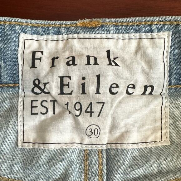 Frank & Eileen Monaghan High Waist Straight Leg Raw Hem Mom Blue Jeans 30 - Picture 7 of 16